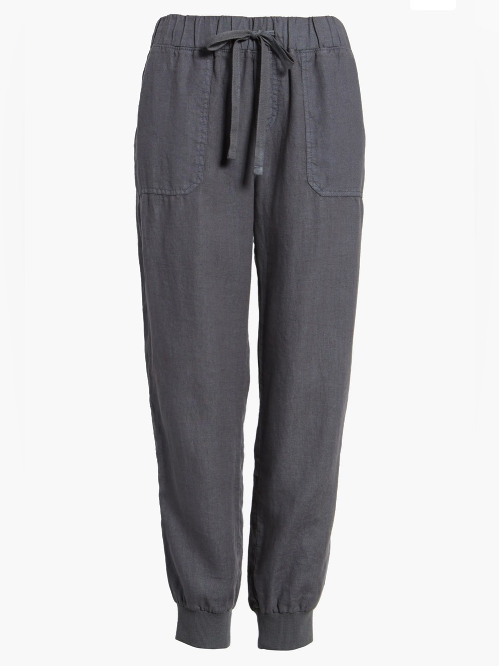 NWT! Risen Dark Grey Linen-Blend Drawstring Joggers. Size Large.